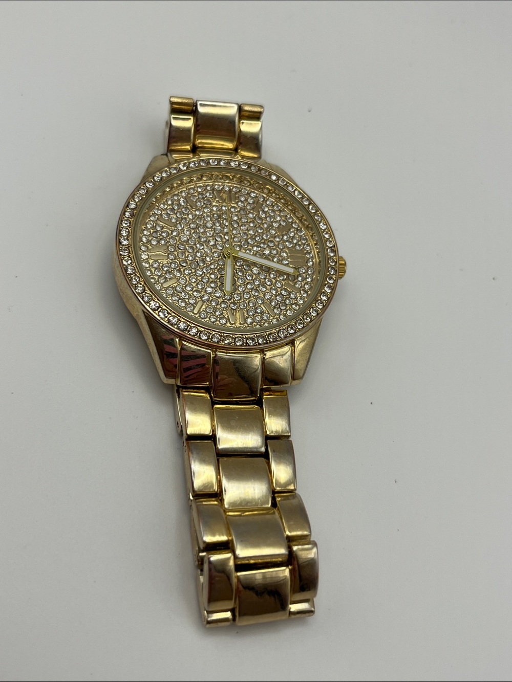 Vice Versa Women's Gold Crystal Bracelet Watch - Sparkling Pavé Dial